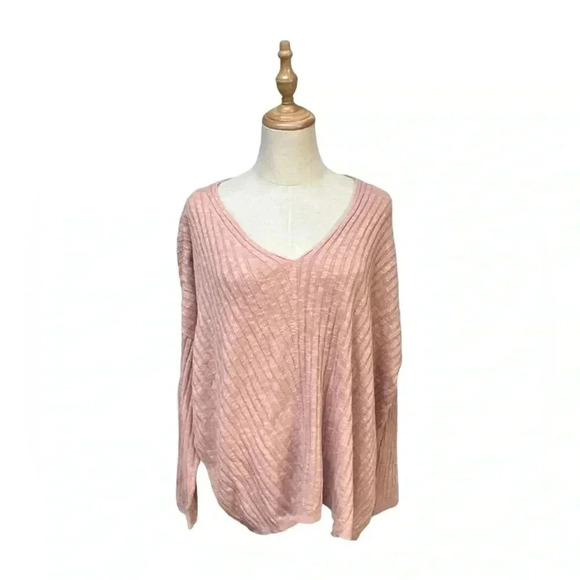 Eileen Fisher Pink Boxy Linen-blend Sweater Size L - Picture 2 of 6